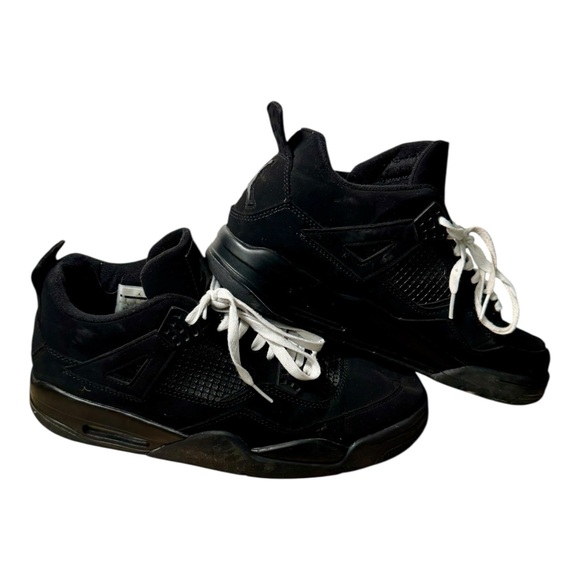 Nike Air Jordan 4 Retro Black Cat CU1110-010 Black Suede Sneakers Mens‎ 13